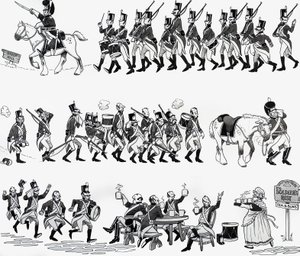 Nursery rhyme illustration: Grand Old Duke of York by English School