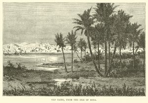 Old Cairo, from the Isle of Roda by English School