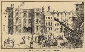 Old Dock and Custom House by English School