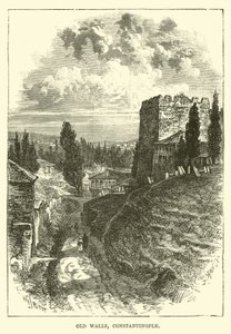 Old Walls, Constantinople by English School