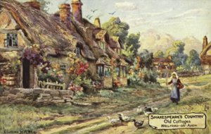 Old cottages, Welford-on-Avon, Warwickshire by English School