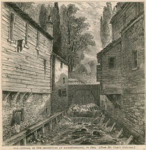 Old outfall of the Serpentine at Knightsbridge in 1800