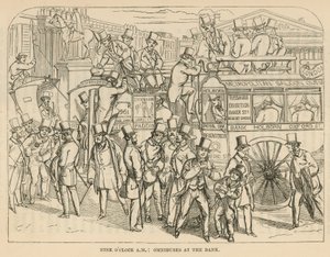 Omnibuses at the Bank, London by English School