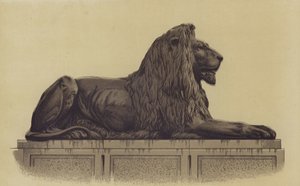 One of the Lion Statues from Trafalgar Square, London by English School