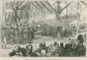 Opening of the new bridge over the River Thames at Putney by the Prince and Princess of Wales by English School