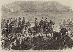 Opening of the Dublin International Exhibition, the Prince of Wales at the Review of Troops in Phoenix Park by English School