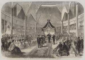 Opening of the Italian Exposition at Florence by Victor Emmanuel by English School