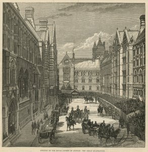 Opening of the Royal Courts of Justice: The Great Quadrangle by English School