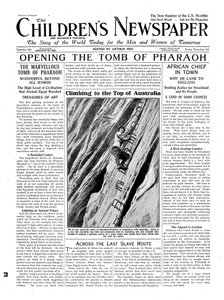 Opening the Tomb of Pharaoh, illustration from The Childrens Newspaper, 13th January 1923 by English School