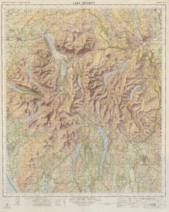 Ordnance Survey Map of the Lake District by English School