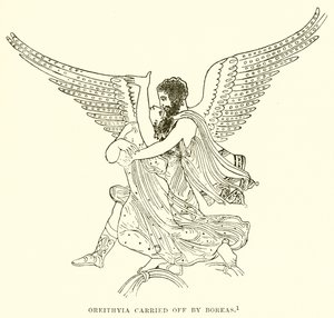 Oreithyia carried off by Boreas by English School