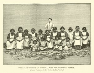 Orphanage Children at Ooshooia, with Mrs Hemmings, Matron by English School