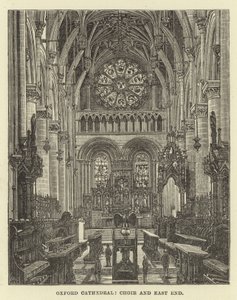 Oxford Cathedral, Choir and East End by English School