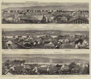 Panorama of the Diamond Fields, Vaal River, South Africa by English School