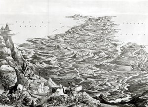 Panoramic view of India from the Himalaya Mountains, designed by T. Packer (1857) by English School