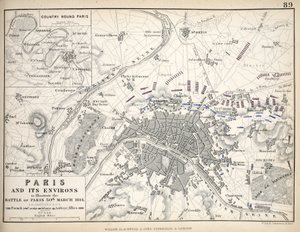 Paris and its Environs, to illustrate the Battle of Paris, 30th March 1814 by English School