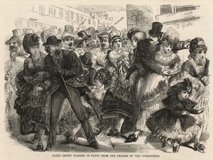 Paris crowd fleeing the panic from the charge of the Cuirassiers