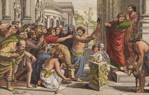 Paul and Barnabus at Lystra by English School