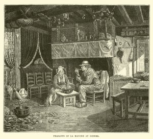 Peasants of La Manche at Dinner by English School