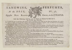 Sangwine Perfumers, trade card by English School