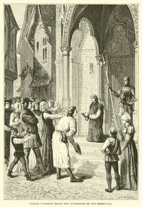 Perkin Warbeck reads the confession of his imposture by English School