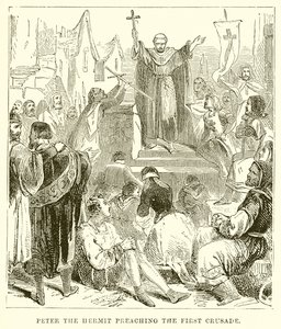 Peter the Hermit Preaching the First Crusade by English School