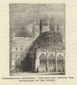 Peterborough Cathedral, the East End (before the Re-building of the Tower) by English School