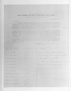 Petition to the Directors of the London and North-Western Railway Company on behalf of an employee dismissed due to failing eyesight, 1861 by English School
