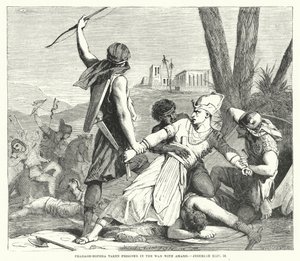 Pharaoh-Hophra Taken Prisoner in the War with Amasis, Jeremiah XLIV, 30 (engraving) by English School