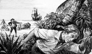 Philip Ashton escaping from pirates
