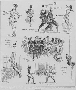 Physical training for factory girls, display by the girls of the People