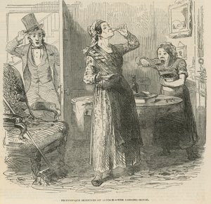 Picturesque sketches of London - the lodging house by English School