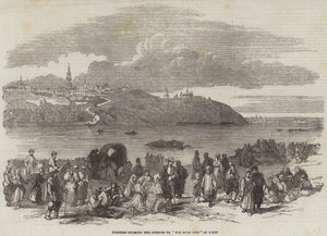 Pilgrims crossing the Dnieper to "The Holy City" of Kieff by English School