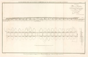 Plan and Elevation of London Bridge as at 2 July 1799 by English School