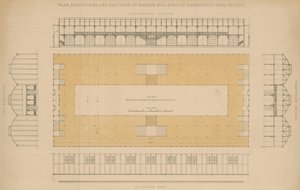 Plan, Elevations and Sections of Museum Building on Kensington Gore Estate by English School
