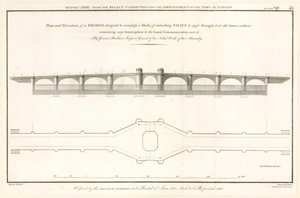 Plan for London Bridge Capable of Letting Ships Through by English School