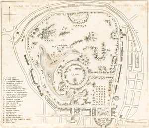 Plan of Regents Park, London