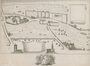 Plan of north west suburbs of London around St Giles in the Fields by English School
