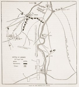 Plan of the Battle of Assaye, Illustration from Cassell
