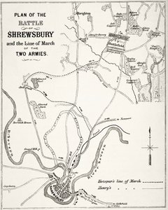 Plan of the Battle of Shrewsbury, July 21 1403, from 