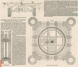Plan of the Victoria Tower, Palace of Westminster, London by English School