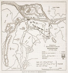 Plan of the Attack on Seringapatam, Illustration from Cassell