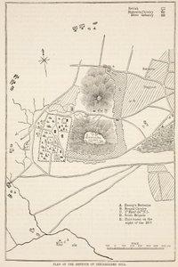 Plan of the Defence of Seetabuldee Hill, illustration from Cassell