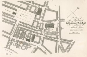 Plan of the theatres of Covent Garden, London by English School