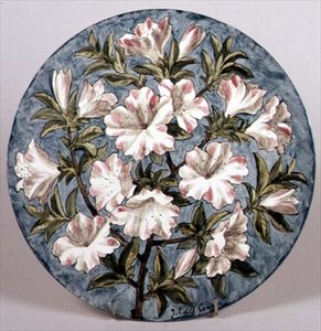 Plate with Azaleas, Exhibited at the Paris Exhibition by English School