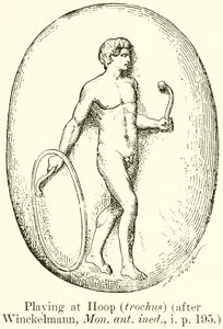 Playing at Hoop (Trochus) (after Winckelmann, Mon. ant. ined., i. p. 195) by English School