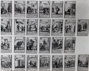 Playing cards depicting episodes from the Glorious Revolution of 1688-89, c.1689 by English School