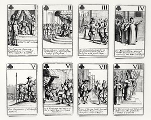 Playing cards depicting events from the Spanish Armada by English School