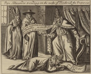 Pope Alexander Treading on the Neck of Frederick the Emperor by English School