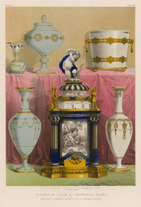 Porcelain Clock and Ornamental Glass